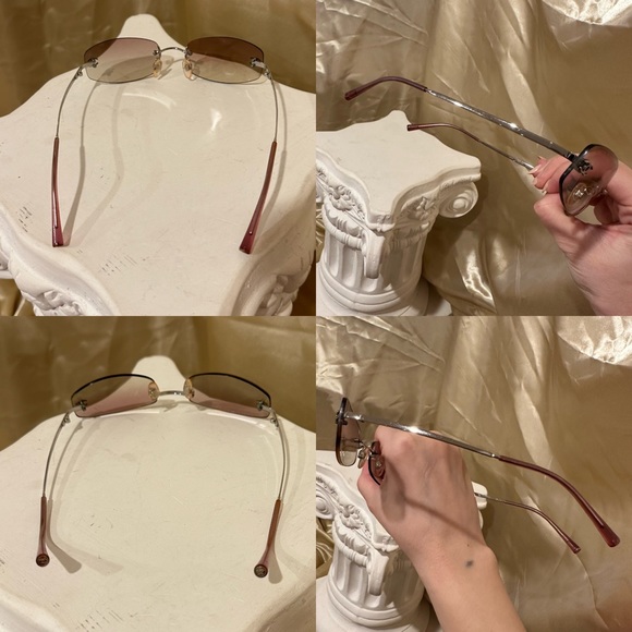 Chanel 4002 Rimless CC Vintage Y2K Sunglasses in Pink Hue - Picture 15 of 16